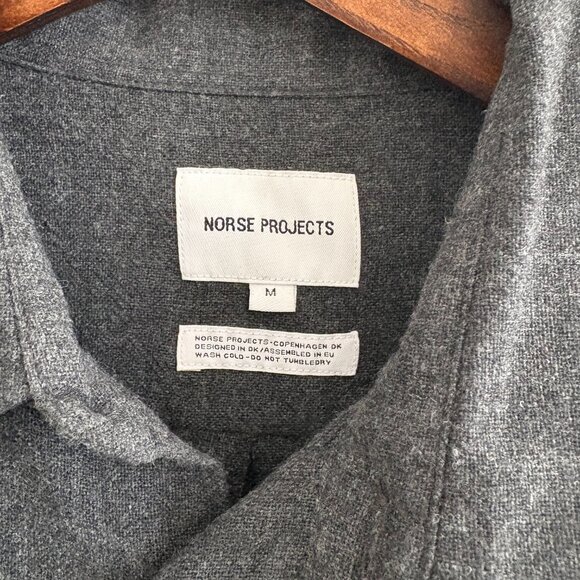 Norse Project Grey Wool LS Shirt - Picture 4 of 4